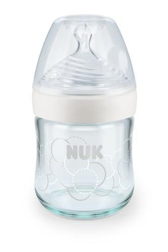 Nuk Kojenecká fľaša sklenená Nature Sense silikón 120 ml, 0-6m Biela ks