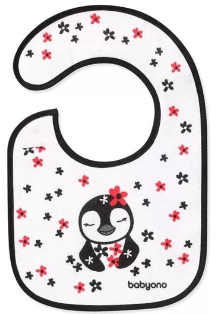 BabyOno 831 froté podbradník I eat and I grow, 3m+ Čierna ks