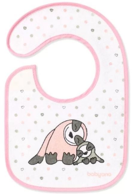 BabyOno 831 froté podbradník I eat and I grow, 3m+ Ružová ks