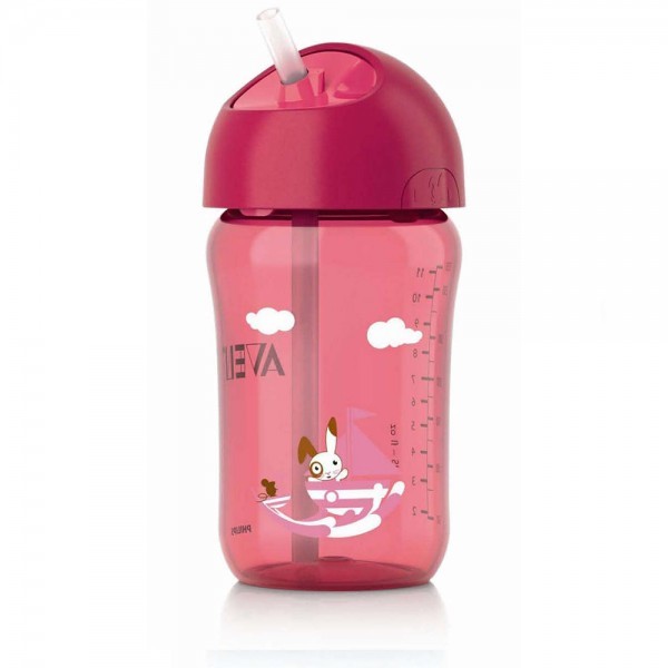 AVENT Hrnček so slamkou 340ml 18 mes.+ ružový