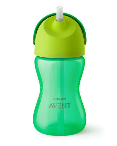 Avent SCF798/01 Hrnček so slamkou zelený 300ml, 12m+