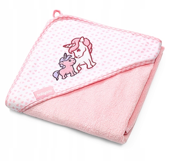 BabyOno 345/01 Bambusová osuška s kapucňou ružová 76x76cm