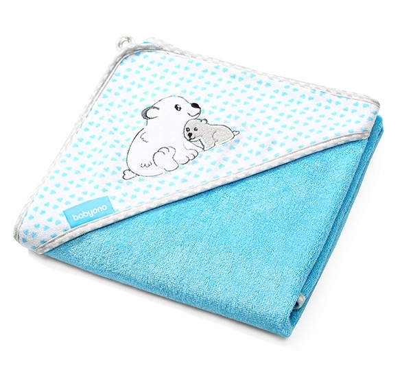 BabyOno 345/02 Bambusová osuška s kapucňou modrá 76x76cm