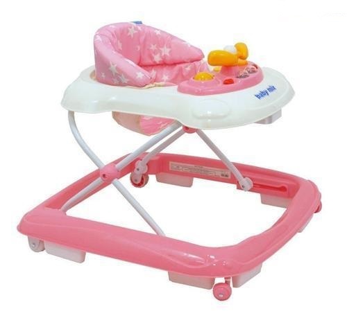 Baby Mix Detské chodítko ružové so silikónovými kolieskami