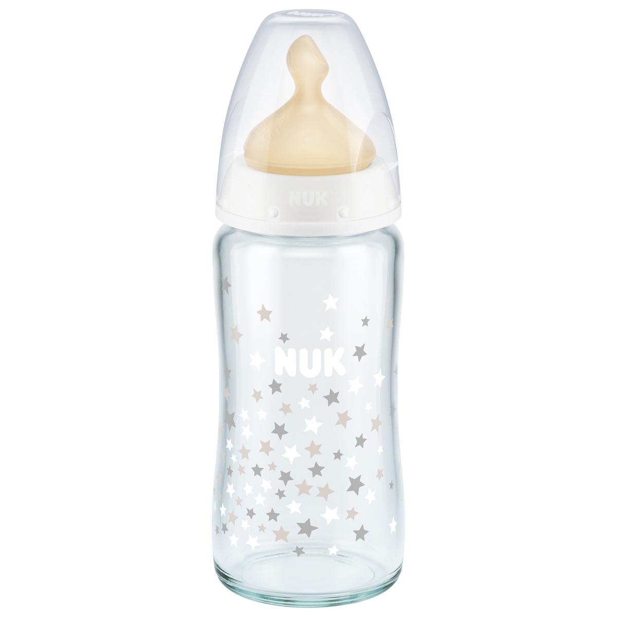 Nuk Kojenecká fľaša sklenená First Choice latex 240 ml, 0-6m