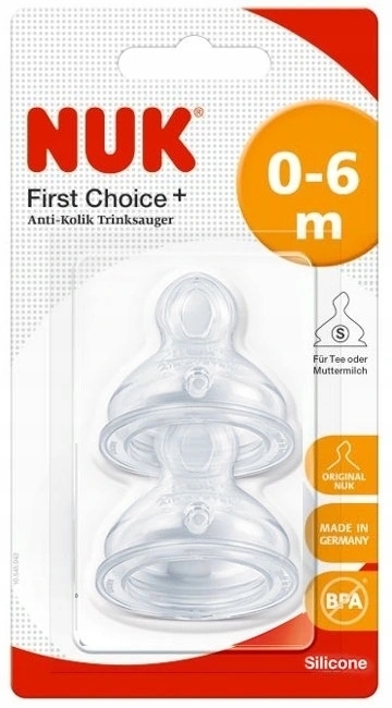 NUK First Choice + cumlík silikónový veľkosť 1 (0-6 m), S, 2ks