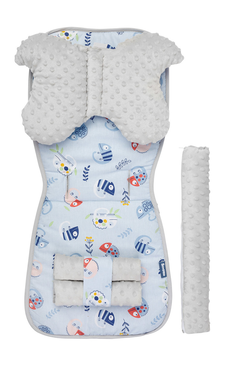 Sensillo Podložka do kočíka Deluxe modré chameleóny