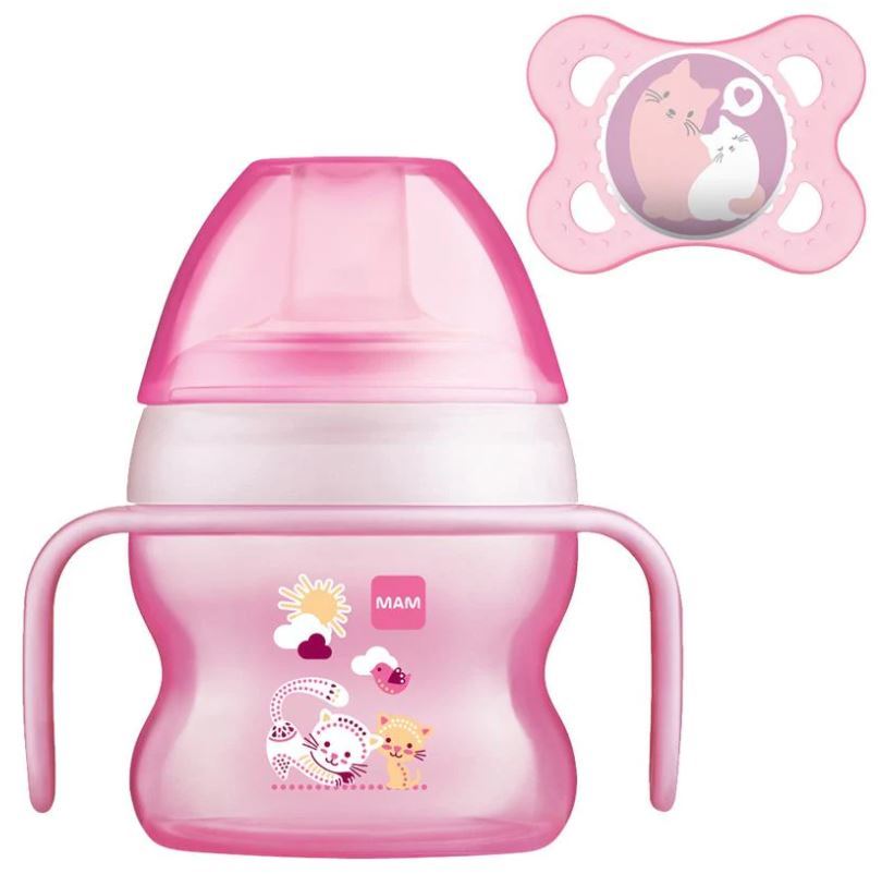 MAM hrnček Starter Cup pink 150ml, 4m+ + cumlík