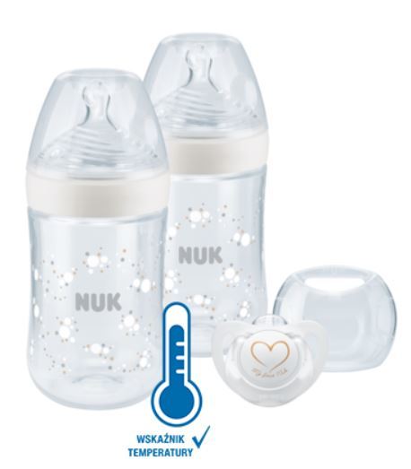 NUK Sada plastových fliaš 2*260ml. + cumlík