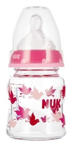 NUK Sklenená fľaša s indikátorom teploty 120ml, 0-6m