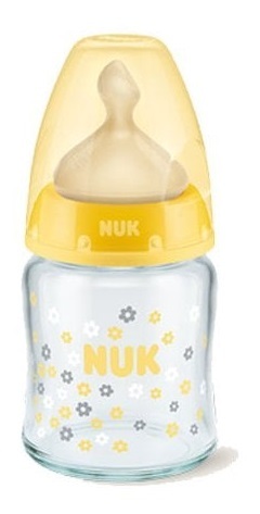 NUK Sklenená fľaša First Choice+ 120ml, latexový cumlík M, 0-6m