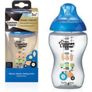 Tommee Tippee Fľaša bez modrá BPA 3m+, 340 ml.