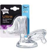 Tommee Tippee 240101 Náhradný Cumlík Ultra so stredným prietokom 3m+, 2 ks