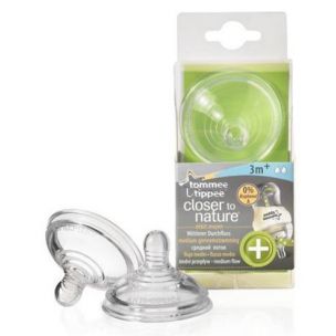 Tommee Tippee 211286 Náhradný Cumlík Antikolikový Plus so stredným prietokom 3m+, 2 ks