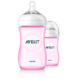 Avent SCF694/27 Detská fľaša Natural ružová 2x260 ml, 1m+