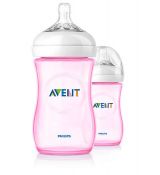 Avent SCF694/27 Detská fľaša Natural ružová 2x260 ml, 1m+