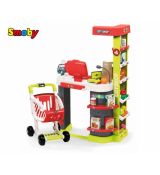 Smoby 350211 Supermarket s čítačkou kariet a vozíkom červeno-zelený