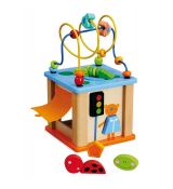 Baby Mix Drevená edukačná hračka Kocka labyrint modrá