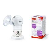 NUK Elektrická prsní pumpa LUNA + NUK Jednorázové Prsné vanúšiky Ultra Dry, 30ks