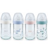 Nuk Kojenecká fľaša sklenená Natur sense silikón 240 ml, 0-6m
