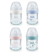 Nuk Kojenecká fľaša sklenená Nature Sense silikón 120 ml, 0-6m