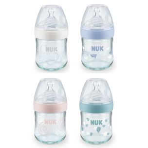 Nuk Kojenecká fľaša sklenená Nature Sense silikón 120 ml, 0-6m