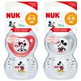 NUK Cumlík Silikónový MICKEY s púzdrom 2ks, 0-6m