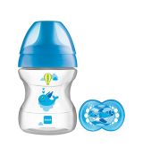 MAM hrneček na učenie modrý 190 ml + MAM dudlík Original žralok, 6m+