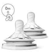 Avent SCF040/27 Cumlík Natural na prirodzené kŕmenie 1 otvor mini - prvý prietok 0m+, 2 ks