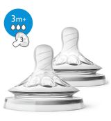 Avent SCF043/27 Cumlík Natural na prirodzené kŕmenie 3 otvory 3m+, 2 ks