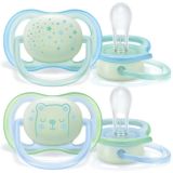 Avent SCF376/11 Silikónový cumlík Ultra Air boy 0-6m, 2ks