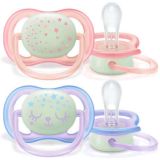 Avent SCF376/12 Silikónový cumlík Ultra Air girl 0-6m, 2ks