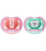 Avent SCF349/15 Silikónový cumlík Ultra air girl 18m+, 2ks