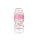 BabyOno Kojenecká antikoliková fľaša ružová široké hrdlo 120 ml., 0m+