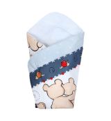 New Baby Detská zavinovačka sivá s medvedíkom