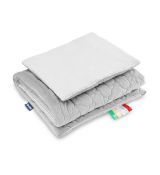 Sensillo Komplet deka 75x100 a vankúš 35x30 šedá/obláčiky