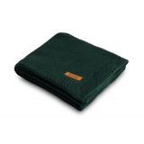 Sensillo Bavlnená pletená deka tmavo-zelená 100x80 cm