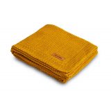 Sensillo Bavlnená pletená deka horčicová 100x80 cm