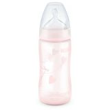 Nuk Kojenecká fľaša First Choice silikón Rose&Blue 300 ml, 0-6m