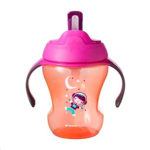 Tommee Tippee Explora Detský hrnček so slamkou ružový 6m+, 230 ml.