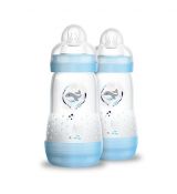 MAM Kojenecká fľaša Anti-Colic modrá 2x260ml, 2m+