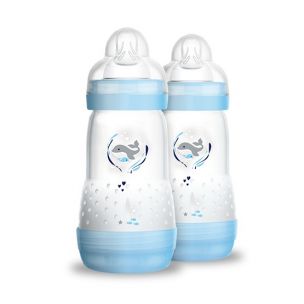 MAM Kojenecká fľaša Anti-Colic modrá 2x260ml, 2m+