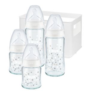 NUK Sada sklenených 4 kojeneckých fliaš First Choice 0-6m