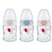 NUK sklenená fľaša First  Choice Macko PU 120ml, 0-6m