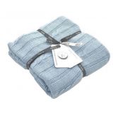 Poldaun Pletená deka modrá 100x75cm