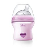 Chicco Natural Feeling detská dojčenská fľaša ružová 150ml, 0m+