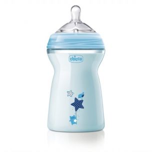 Chicco Kojenecká fľaša Natural feeling modrá 330 ml, 6 m+