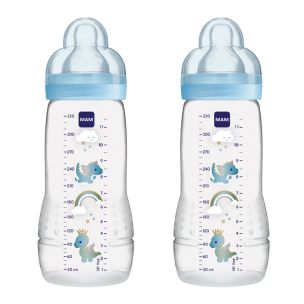 MAM Kojenecká fľaša Easy Active modrá 2x330ml,  +4m