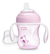 Chicco dojčenská fľaša s držadlomružová 200 ml., 4m+