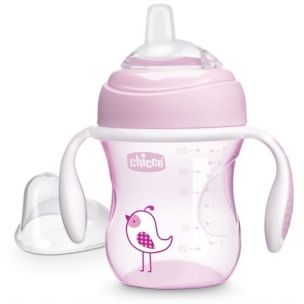 Chicco dojčenská fľaša s držadlomružová 200 ml., 4m+